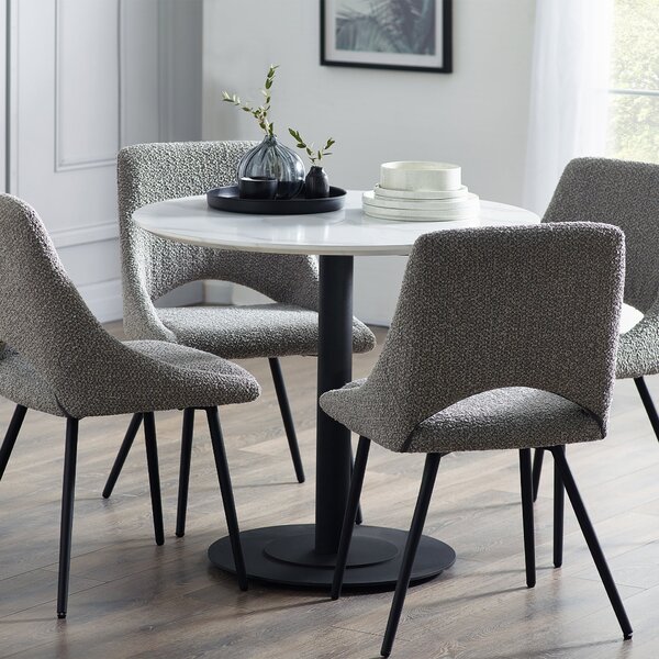 Iris Set Of 2 Dining Chairs, Boucle