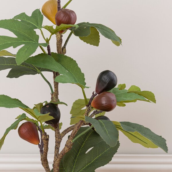 Artificial Fig Tree in Black Cement Plant Pot