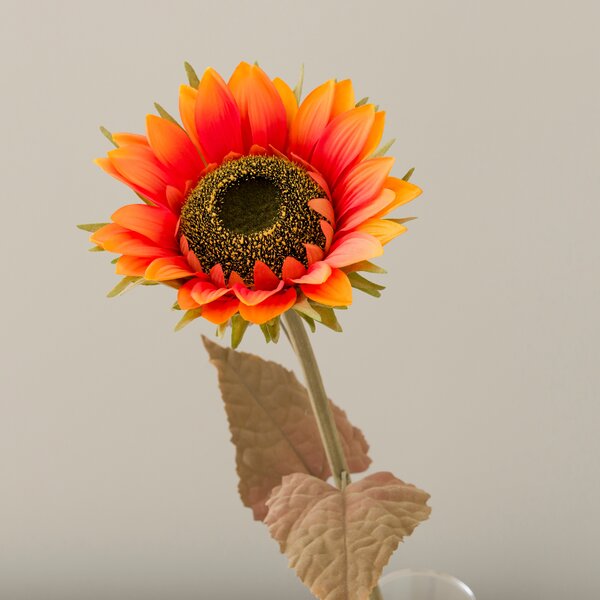 Artificial Large Orange Sundried Sunflower Stem