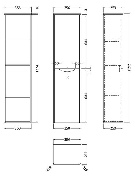 Lunar Tall Storage Unit