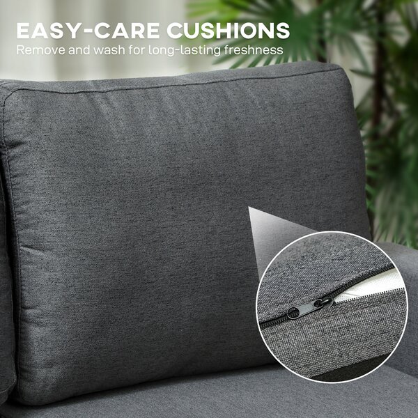 HOMCOM Three-Seater Storage Sofa Bed w/ Scratch Resistant Fabric, Charcoal Grey Aosom UK