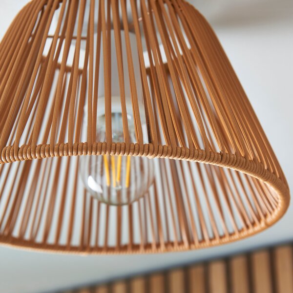 Kenia Rattan Outdoor Flush Ceiling Light