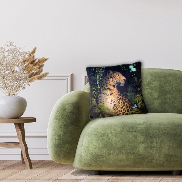 The Art Group Summer Thornton Leopard Velvet Square Cushion