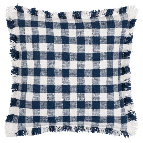 Yard Barton Check Cotton Square Cushion