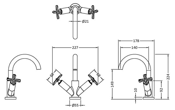 Aztec Mono Basin Mixer Tap