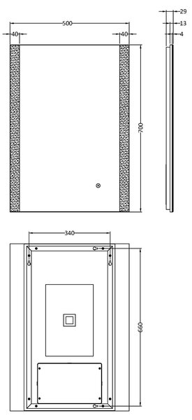 Ambient Rectangle Touch LED Edge Wall Mirror