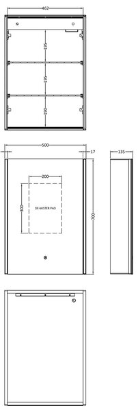 LED Single Mirror Cabinet