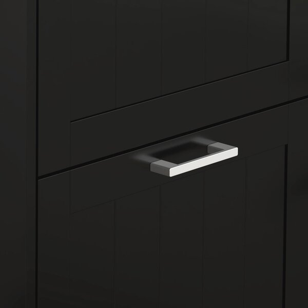 HOMCOM Three-Drawer Minimalistic Shoe Cabinet - Black