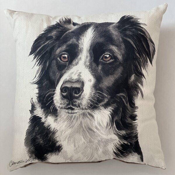 Christine Varley Border Collie Square Cushion