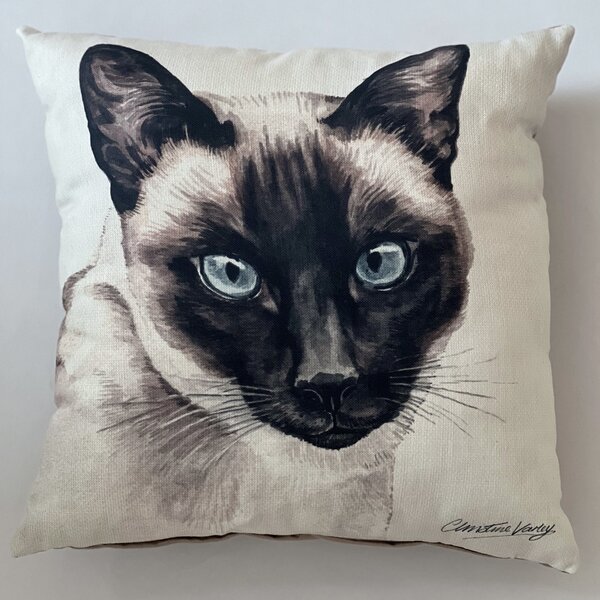 Christine Varley Siamese Cat Square Cushion