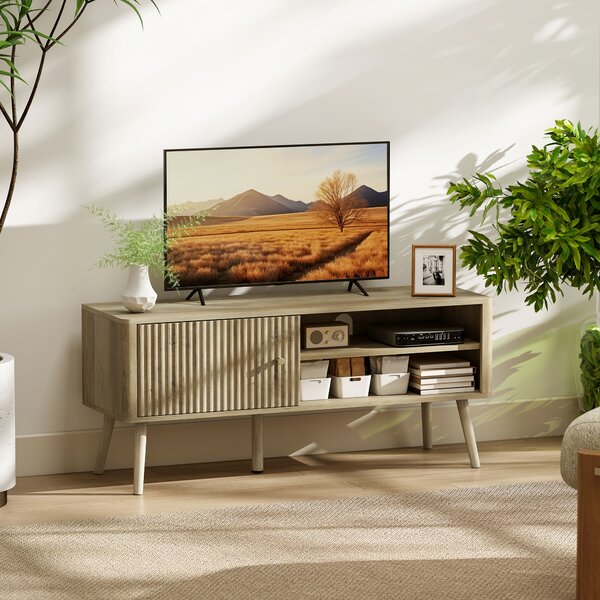 HOMCOM TV Stand Cabinet for TVs up to 55" - Oak