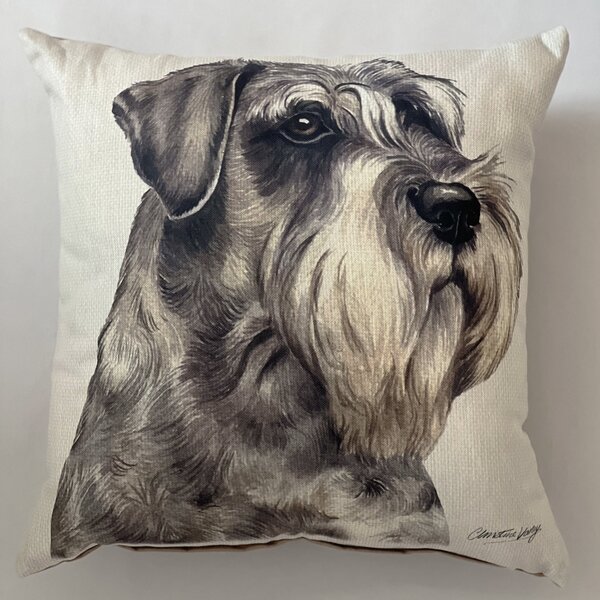 Christine Varley Schnauzer Square Cushion