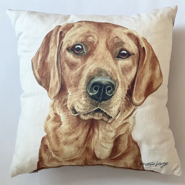 Christine Varley Fox Red Labrador Square Cushion