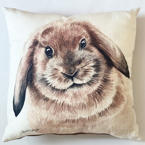 Christine Varley Rabbit Square Cushion