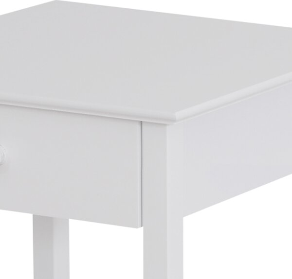 HOMCOM Wooden Bedside Cabinet with Drawer and Shelf, Multipurpose Nightstand for Bedroom, White Aosom UK