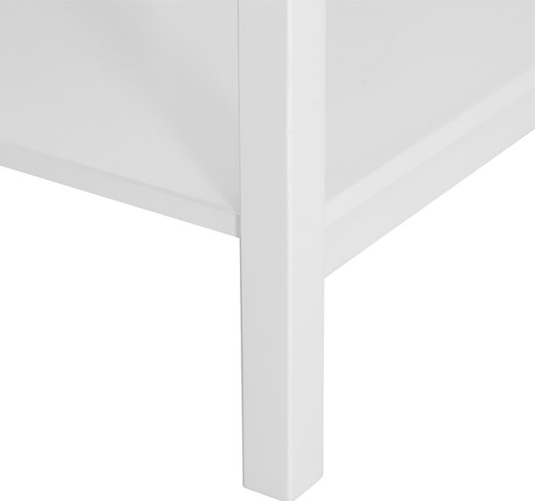 HOMCOM Wooden Bedside Cabinet with Drawer and Shelf, Multipurpose Nightstand for Bedroom, White Aosom UK