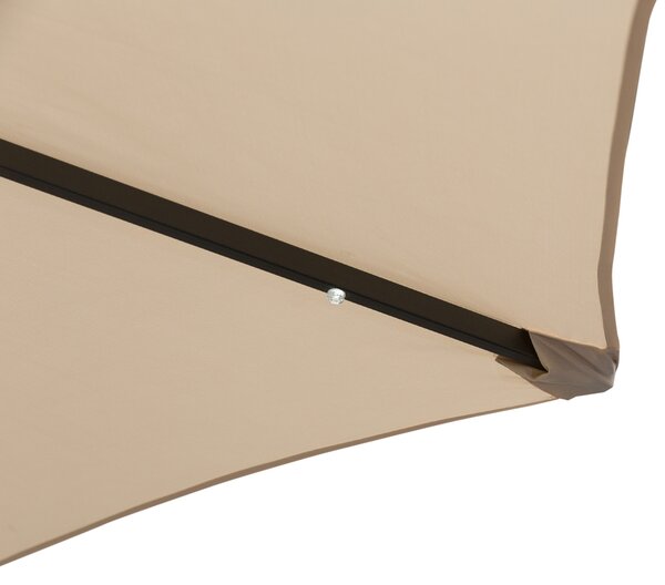 Outsunny 24 LED Solar Powered Parasol Umbrella-Creamy White
