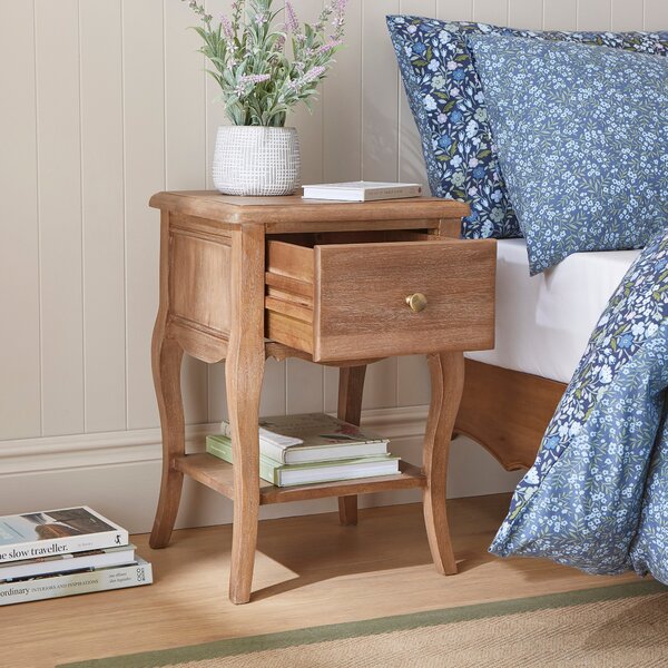 Giselle 1 Drawer Bedside Table, Mango Wood