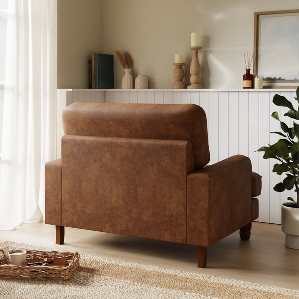 Beatrice Relaxed Faux Leather Snuggle Sofa