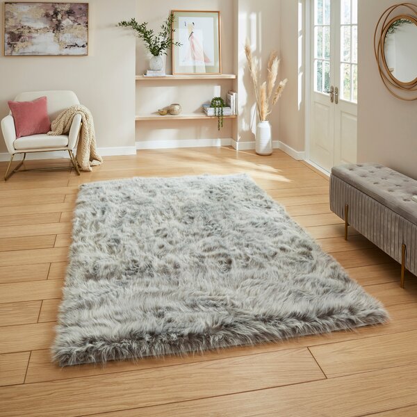 Polar Plush Shaggy Rug Light Grey