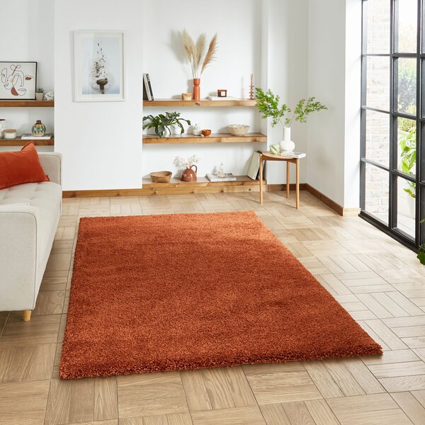 Sierra 9000 Shaggy Rug Terracotta