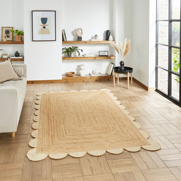 Savannah Scallop Jute Natural Materials Rug Jute