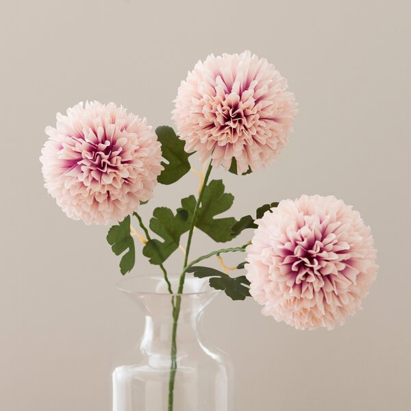 Artificial Pink Ball Dahlia Stem