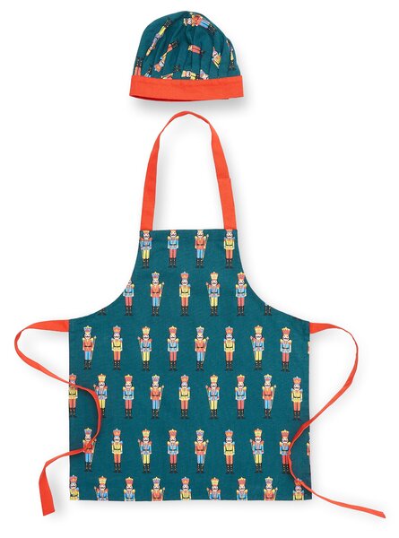 Catherine Lansfield Kitchen Christmas Nutcracker Cotton Kids Apron Green