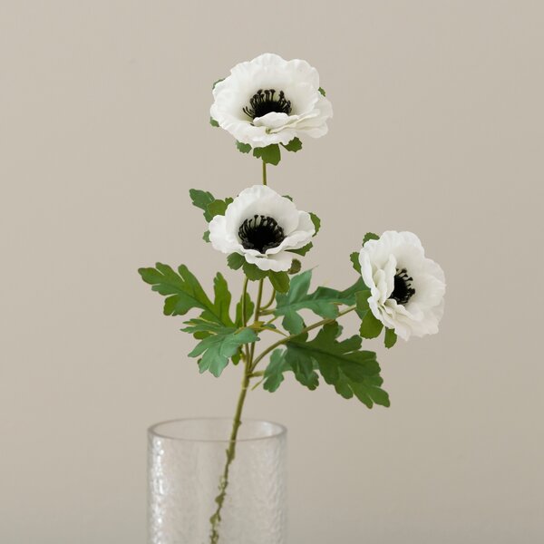 Artificial White Anemone Stem