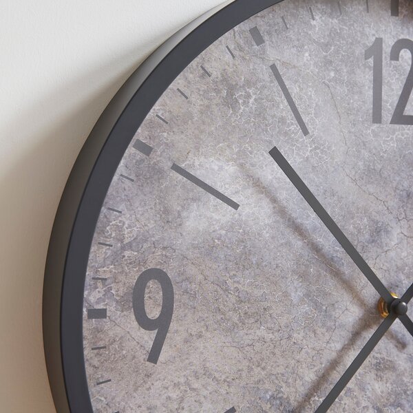 Concrete Effect Industrial Wall Clock