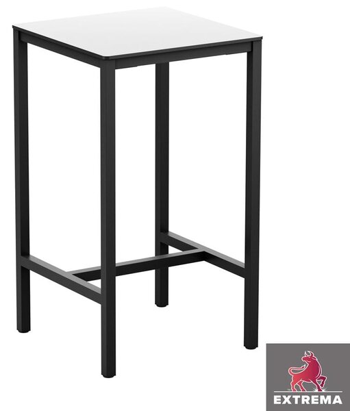 Erman White 4 Leg Poseur Table - Black - 69x69cm