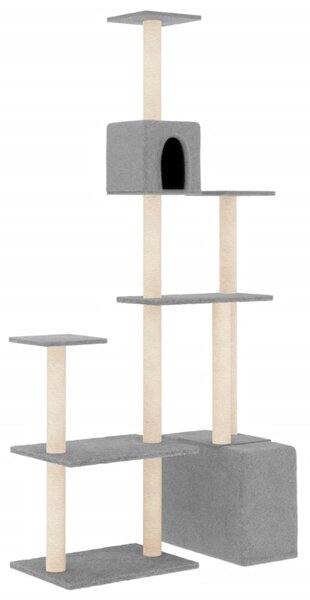 Cat Tree with Sisal Scratching Posts Light Grey 180 cm