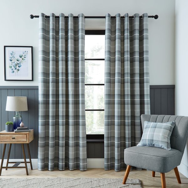 Oswald Checked Eyelet Curtains