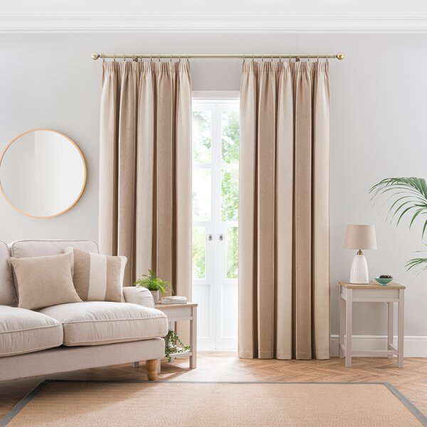 Boucle Stripe Pencil Pleat Curtains