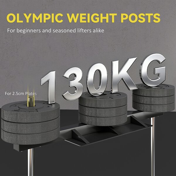 SPORTNOW Vertical Leg Press Machine with Adjustable Leg, Back and Head Positions, 2" Olympic Plate Compatible, Yellow