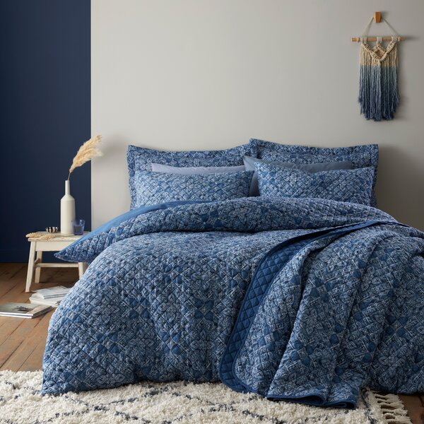 Edie Duvet Cover & Pillowcase Set Blue