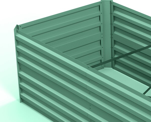 Outsunny Raised Beds for Garden, Galvanised Steel Outdoor Planters with Multi-reinforced Rods, 180 x 90 x 59 cm, Light Green
