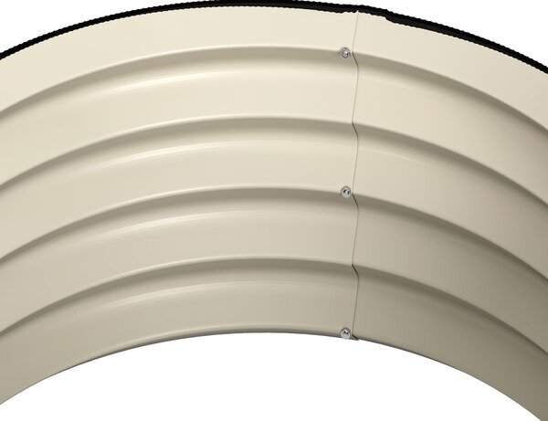Outsunny Set of 2 Raised Garden Bed, Metal Planter Box with Safety Edging, Easy-to-assemble Stock Tank, Cream White