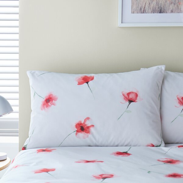 Lexi Poppy Red Duvet Cover and Pillowcase Set