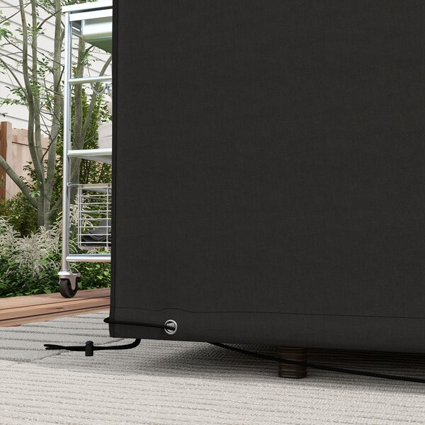 Outsunny 600D Oxford Table Set Cover Outdoor Garden Rattan Furniture Protection Cover Protector Waterproof Anti-UV, Black Aosom UK