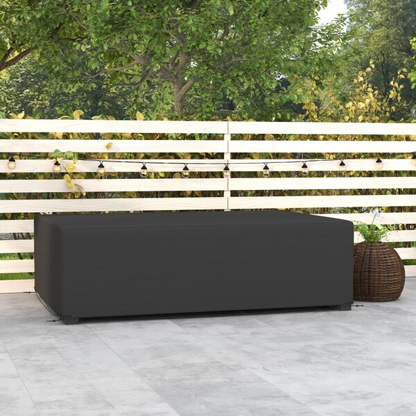 Outsunny 600D Oxford Table Set Cover Outdoor Garden Rattan Furniture Protection Cover Protector Waterproof Anti-UV, Black Aosom UK
