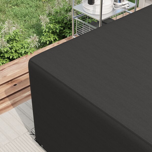 Outsunny 600D Oxford Table Set Cover Outdoor Garden Rattan Furniture Protection Cover Protector Waterproof Anti-UV, Black Aosom UK