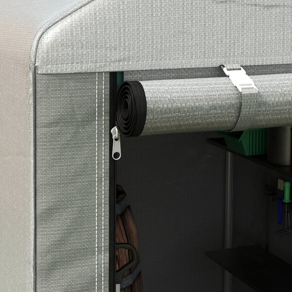 Outsunny 179 x 120cm Temporary Garden Shed, with Accessories - Light Grey