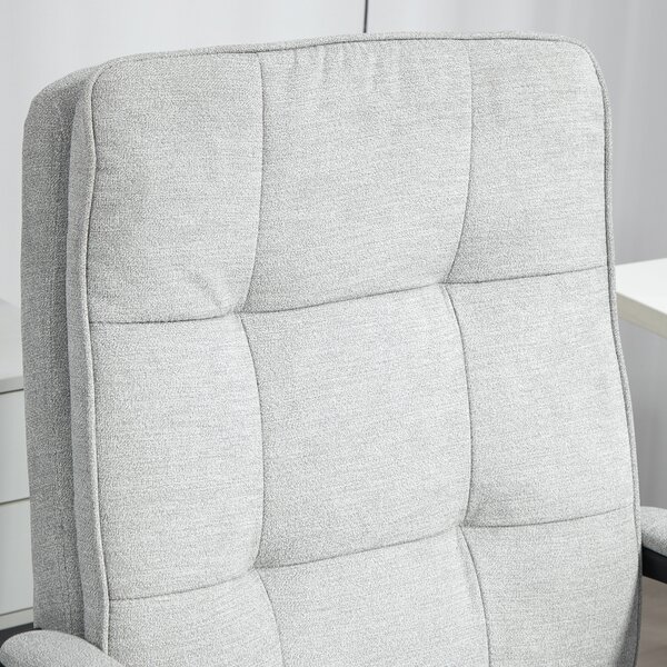 HOMCOM Dual-Layer Padding Fabric Office Chair - Grey