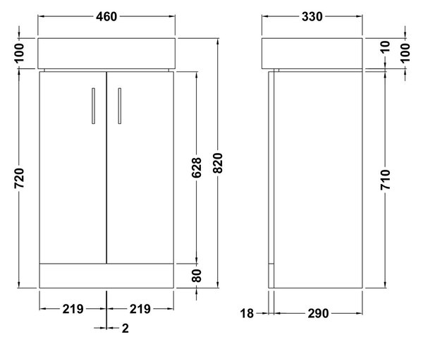 Mayford 2 Door Vanity Unit with Basin