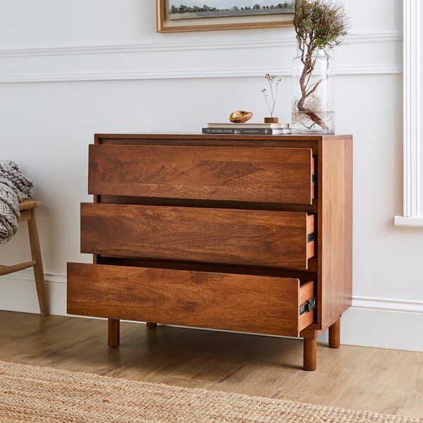 Brannock 3 Drawer, Chest Mid Stained Mango Wood