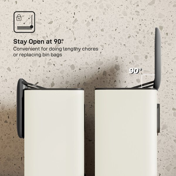 HOMCOM 8L Hanging Kitchen Bin, Rubbish bin with Lid and Removable Inner Bucket for Kitchen Cabinet Door, Under Sink, Office