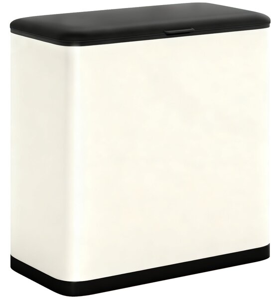 HOMCOM 8L Hanging Kitchen Bin, Rubbish bin with Lid and Removable Inner Bucket for Kitchen Cabinet Door, Under Sink, Office