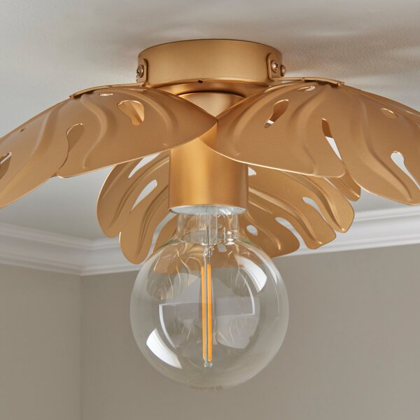 Indi Leaf Bathroom Flush Ceiling Light