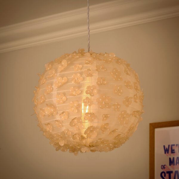 Floral Applique Round Lamp Shade